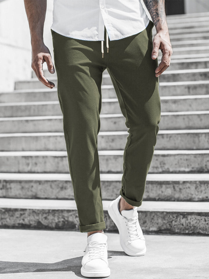 Herren Sportliche Chino-Hose mit flexiblem Bund und modernen Details Drune