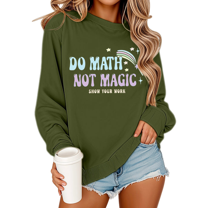 Damen Sweatshirt mit motivierendem Mathematikdruck und lässigem Schnitt Drune