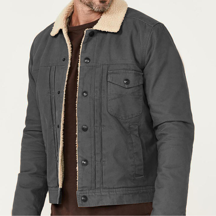 Herren Freizeitjacke mit innenliegendem Kunstfellkragen Drune