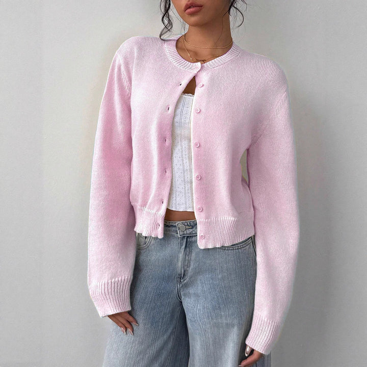 Damen Strickjacke mit feiner Rippstruktur und knöpfbarem Design Drune