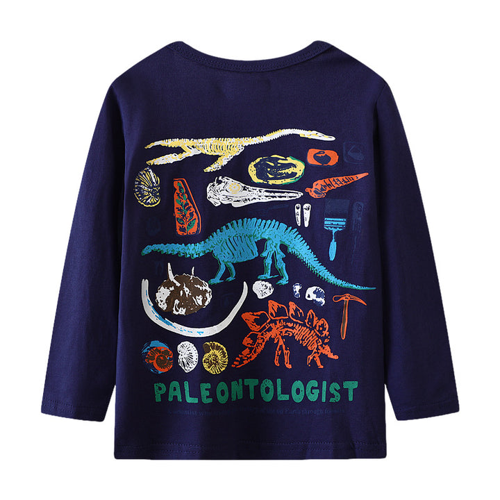 Jungen Langarmshirt mit Dinosaurier-Skelett-Design Drune