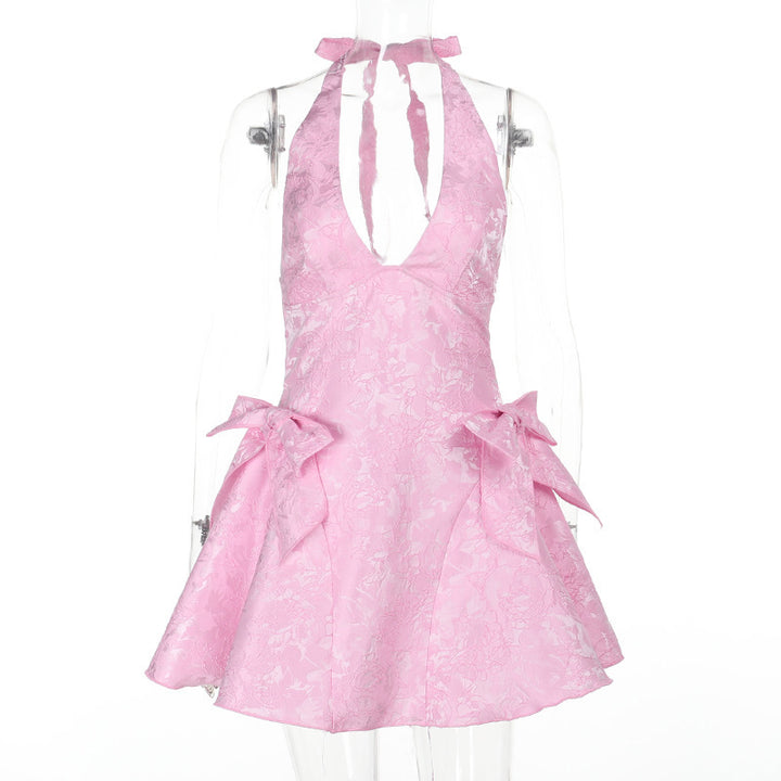 Damen Verspieltes Halterkleid mit raffinierten Schleifendetails Drune
