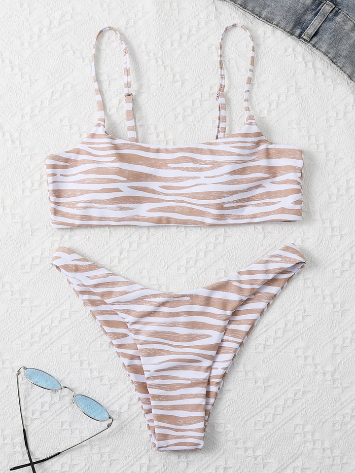 Damen Bikini-Set mit zeitgemäßem Zebra-Print Drune