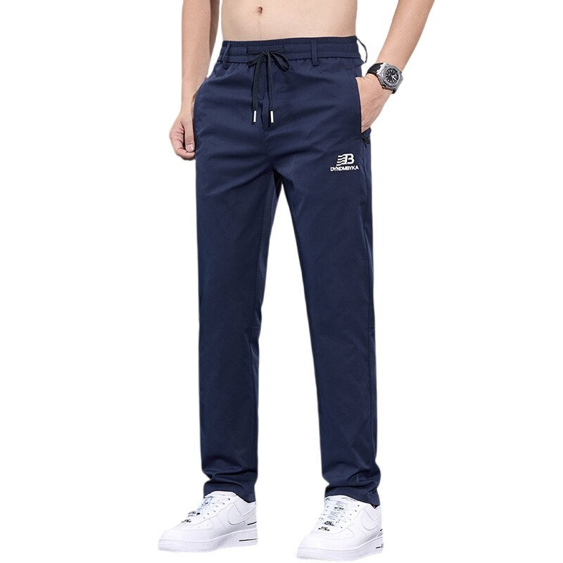 Herren Sportliche Freizeithose mit verstellbarem Kordelzug und seitlichen Reißverschlusstaschen Drune