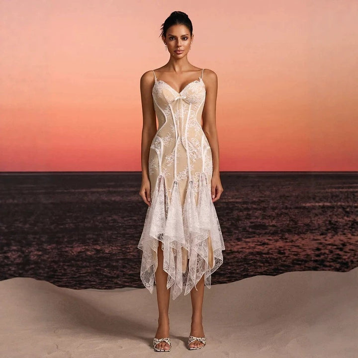 Damen Spitzen-Corsage mit verführerischen Details Drune