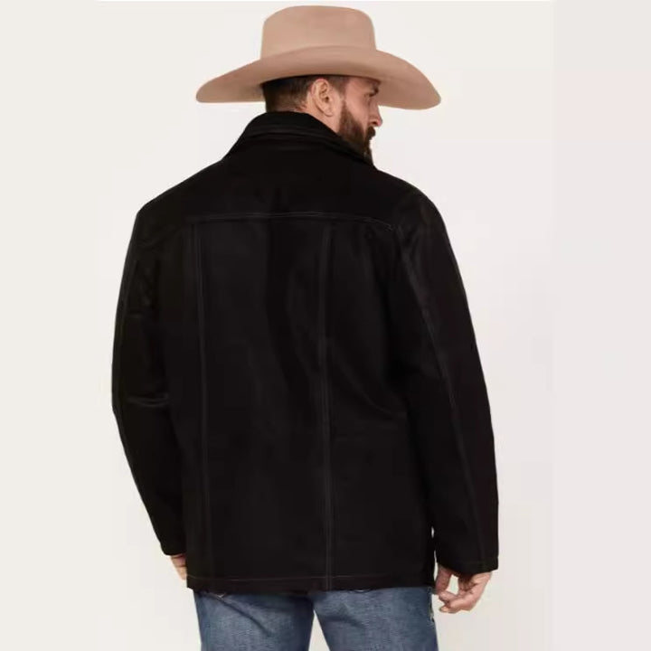 Herren Lammfelljacke mit breitem Kragen und praktischen Taschen Drune
