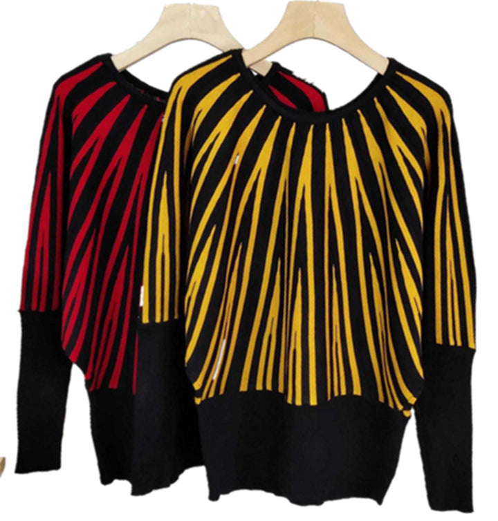 Damen Pullover mit modernem Streifenmuster und lässigem Schnitt Drune