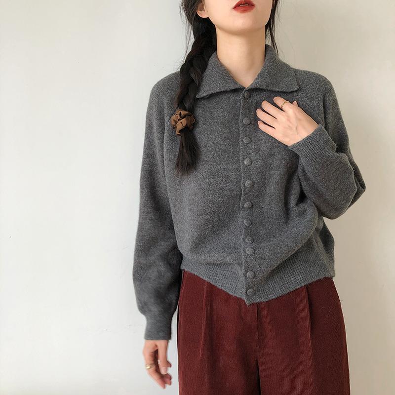 Damen modischer Cardigan mit Knopfdetails Drune