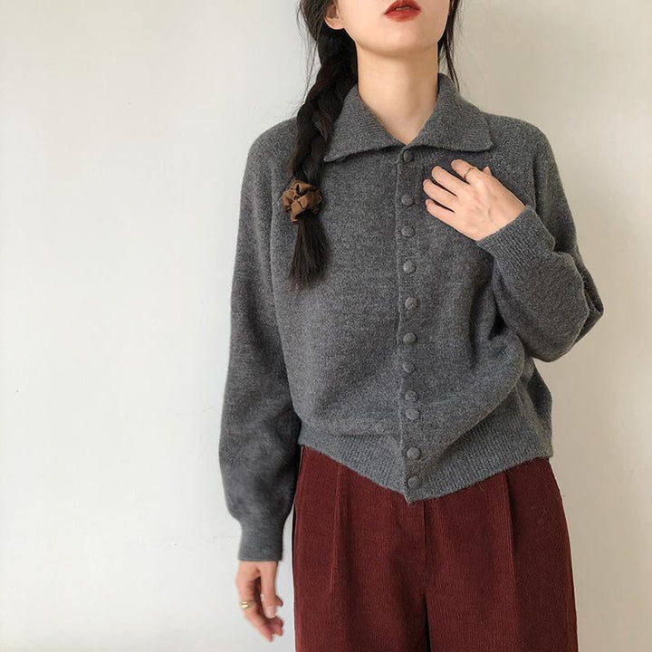 Damen modischer Cardigan mit Knopfdetails Drune