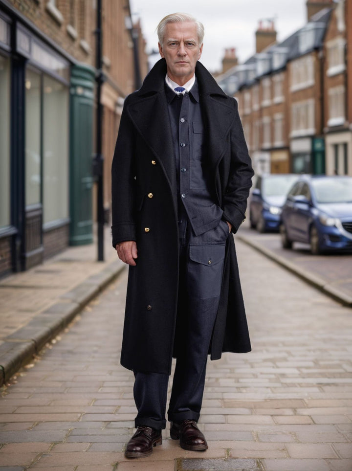 Herren eleganter Wollmantel Drune