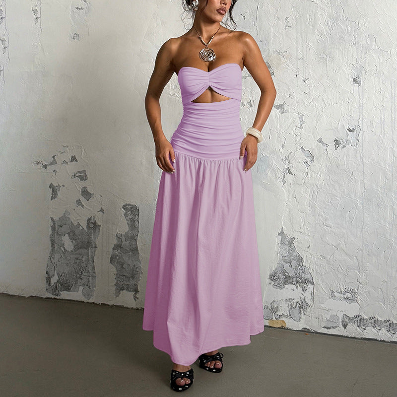 Damen Maxikleid mit schicker Schnittführung und raffiniertem Bauch-Detail Drune