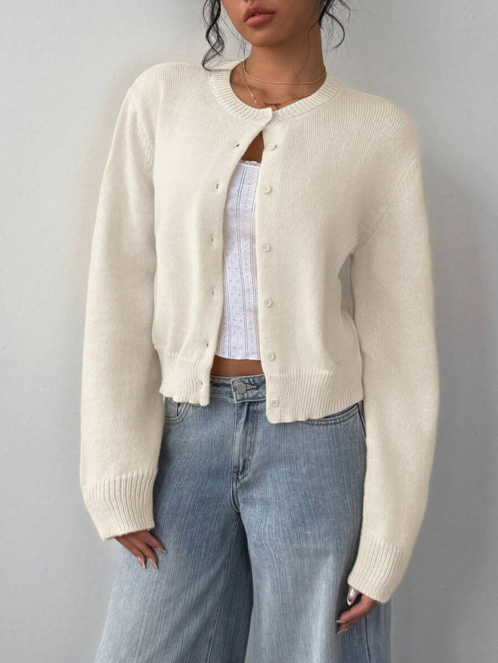 Damen Strickjacke aus softer Baumwolle mit Knopfdetails Drune