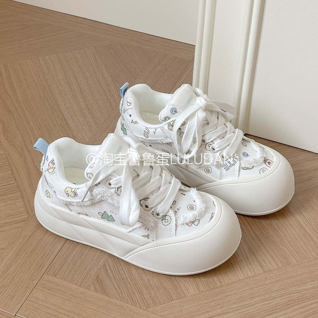 Damen Modische Freizeitsneaker mit floralem Design und komfortabler Sohle Drune