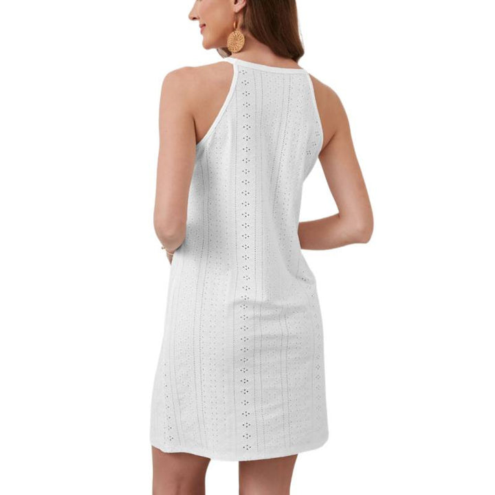 Damen Sommerkleid mit elegantem Cut-Out-Design und floraler Stickerei Drune