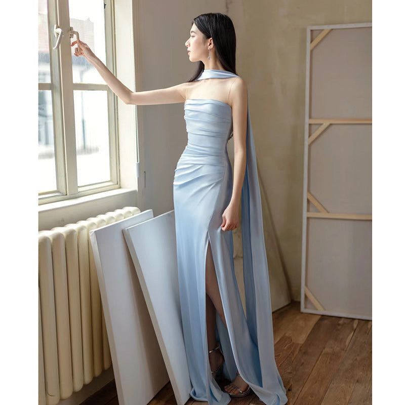 Drune | Damen Strapless Maxi Abendkleid Figurbetont & Elegant