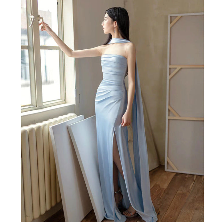 Drune | Damen Strapless Maxi Abendkleid Figurbetont & Elegant