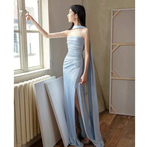 Drune | Damen Strapless Maxi Abendkleid Figurbetont & Elegant