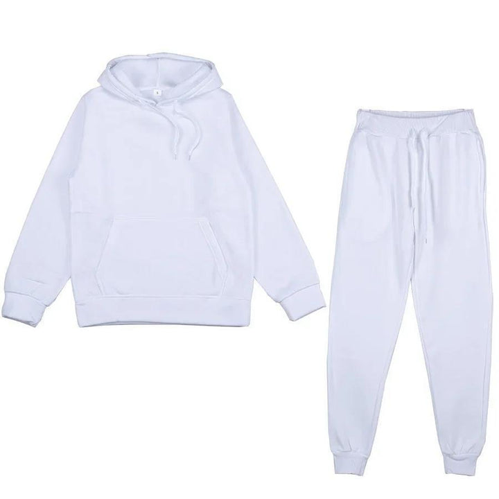 Unisex weiches Lounge-Set mit Oversize-Hoodie, taillenhoher Jogginghose und geripptem Knöchelabschluss Drune
