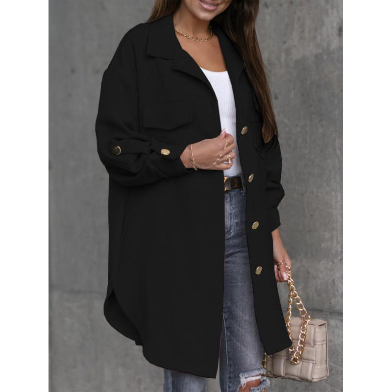 Damen Utility Jacke mit Knopfverschluss und Taschen Drune