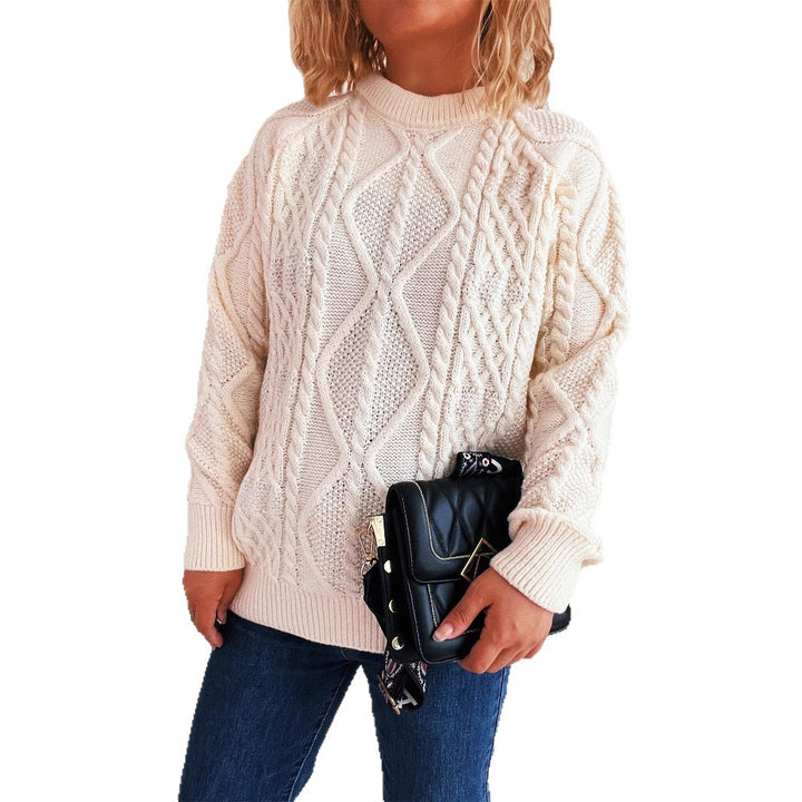 Damen Grobstrickpullover mit raffiniertem Zopfmuster und lässigem Schnitt Drune