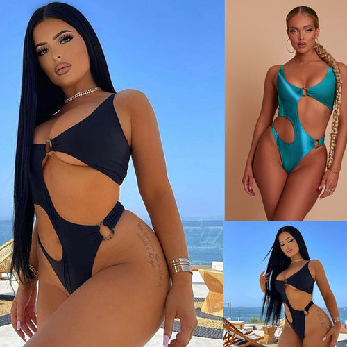 Damen Einteiliger Badeanzug mit aufregendem Cut-Out-Design und sportlichem Schnitt Drune
