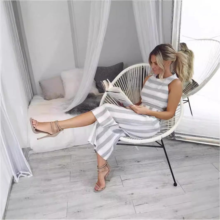 Damen Jumpsuit mit eleganten Streifen und tailliertem Schnitt Drune