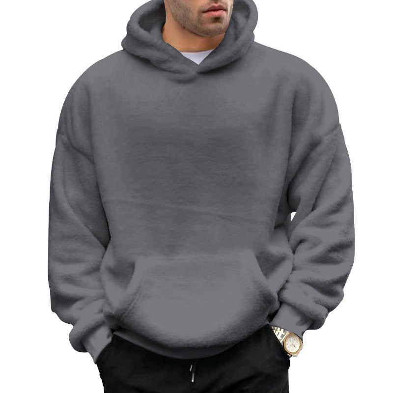 Herren nan oversized Fleece-Kapuzenpullover mit Kängurutasche und dropped shoulders Drune