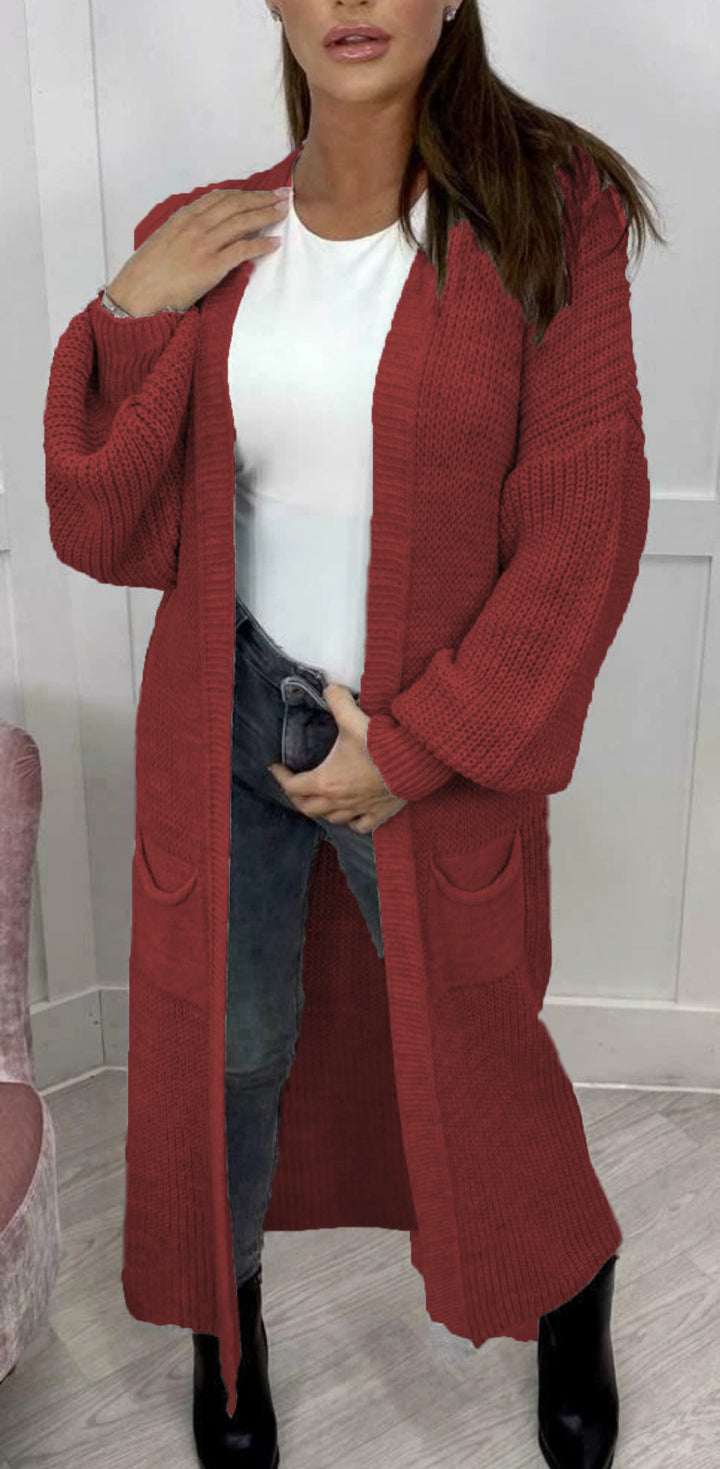 Damen Strickmantel mit tiefen Taschen und modernen Details Drune