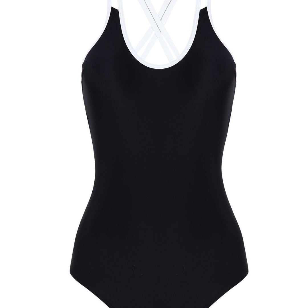 Damen Einteiliger Badeanzug mit trendigem Kreuzträger-Design Drune