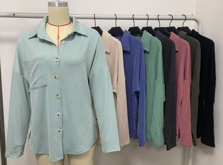 Damen lässige Strickjacke mit Knopfleiste Drune