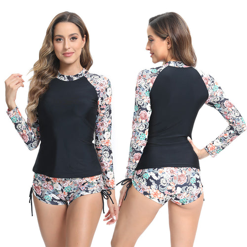 Damen UV-Schutz Rashguard mit tropischem Farbdesign Drune