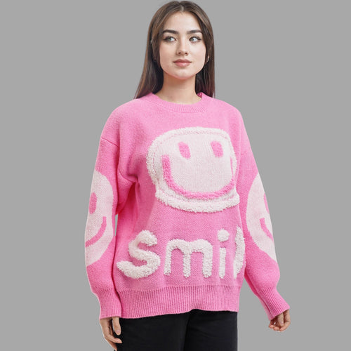 Damen gemütlicher Oversize-Pullover mit lässigem Grafikdesign Drune