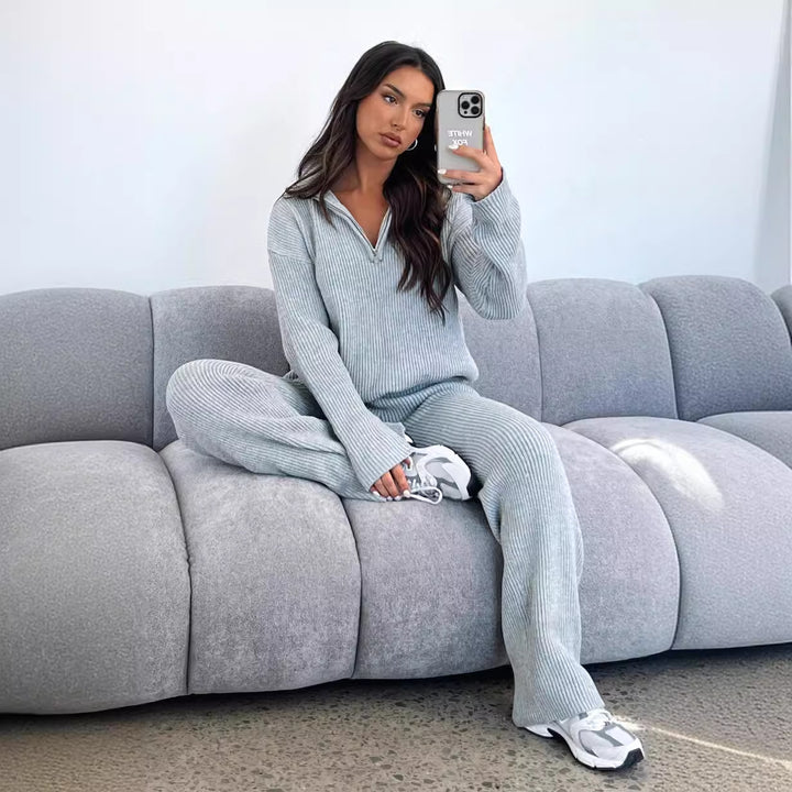Damen nan Feinstrickpullover mit hohem Kragen und verdecktem Reißverschluss Drune