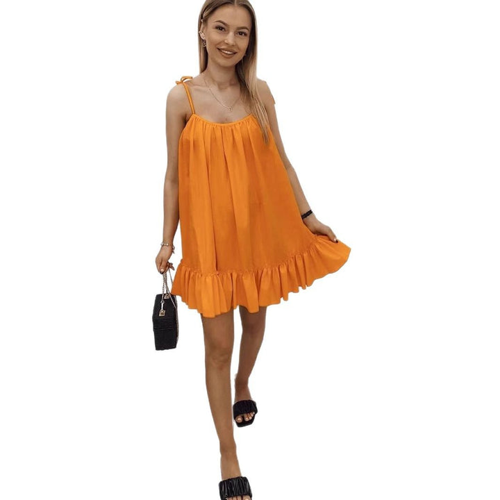 Damen verspieltes Minikleid mit Rüschendetails Drune