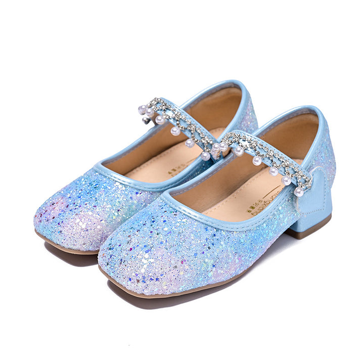 Mädchen Glitzernde Mary Jane Ballerinas mit Perlen und Schleifendekor Drune