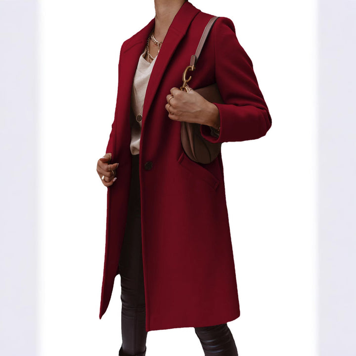 Damen eleganter Wollmantel mit eingrifftaschen und schmeichelndem Schnitt Drune