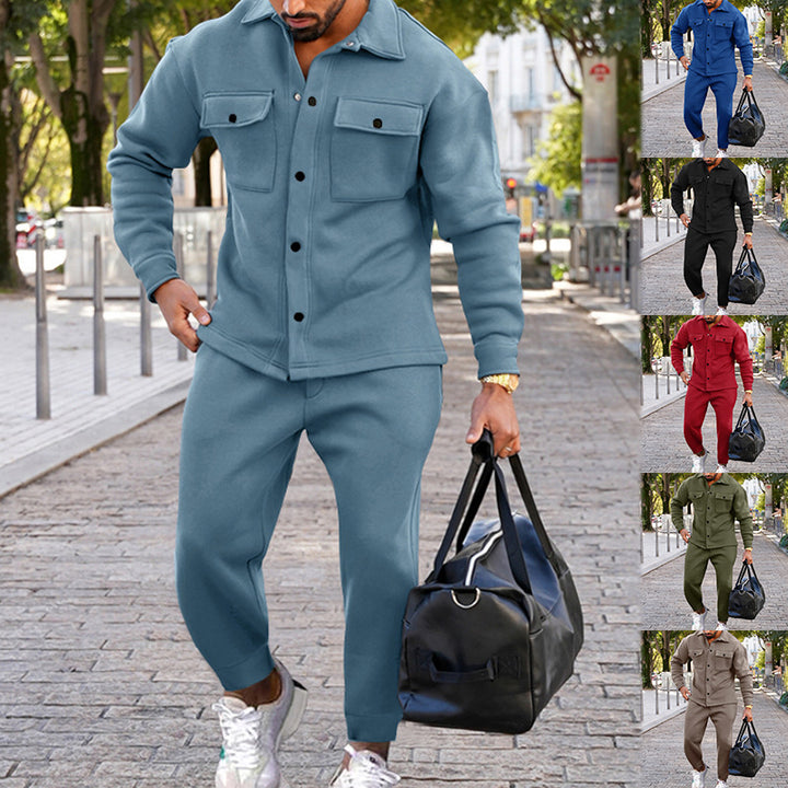 Herren Freizeit Set mit strukturiertem Oberteil und passenden Jogginghosen Drune