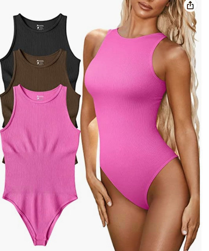 Damen nahtloser Badesuit mit sportlichem Schnitt und rippstrukturiertem Design Drune