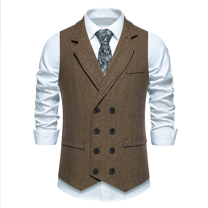 Herren elegante Weste im klassischen Fischgrätmuster Drune 1758204622