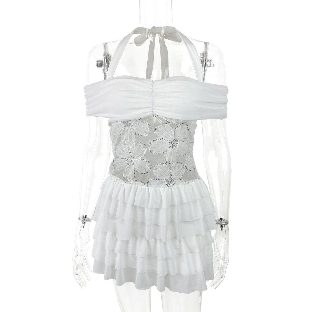 Damen Sommerliches Minikleid mit romantischen Rüschendetails Drune
