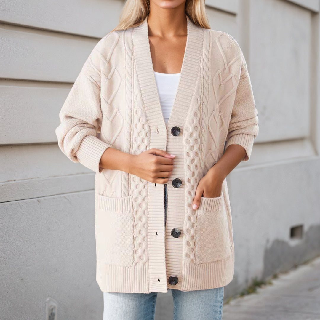 Damen Strickjacke mit Struktur und praktischen Taschen Drune