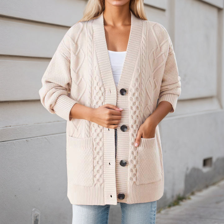 Damen Strickjacke mit Struktur und praktischen Taschen Drune