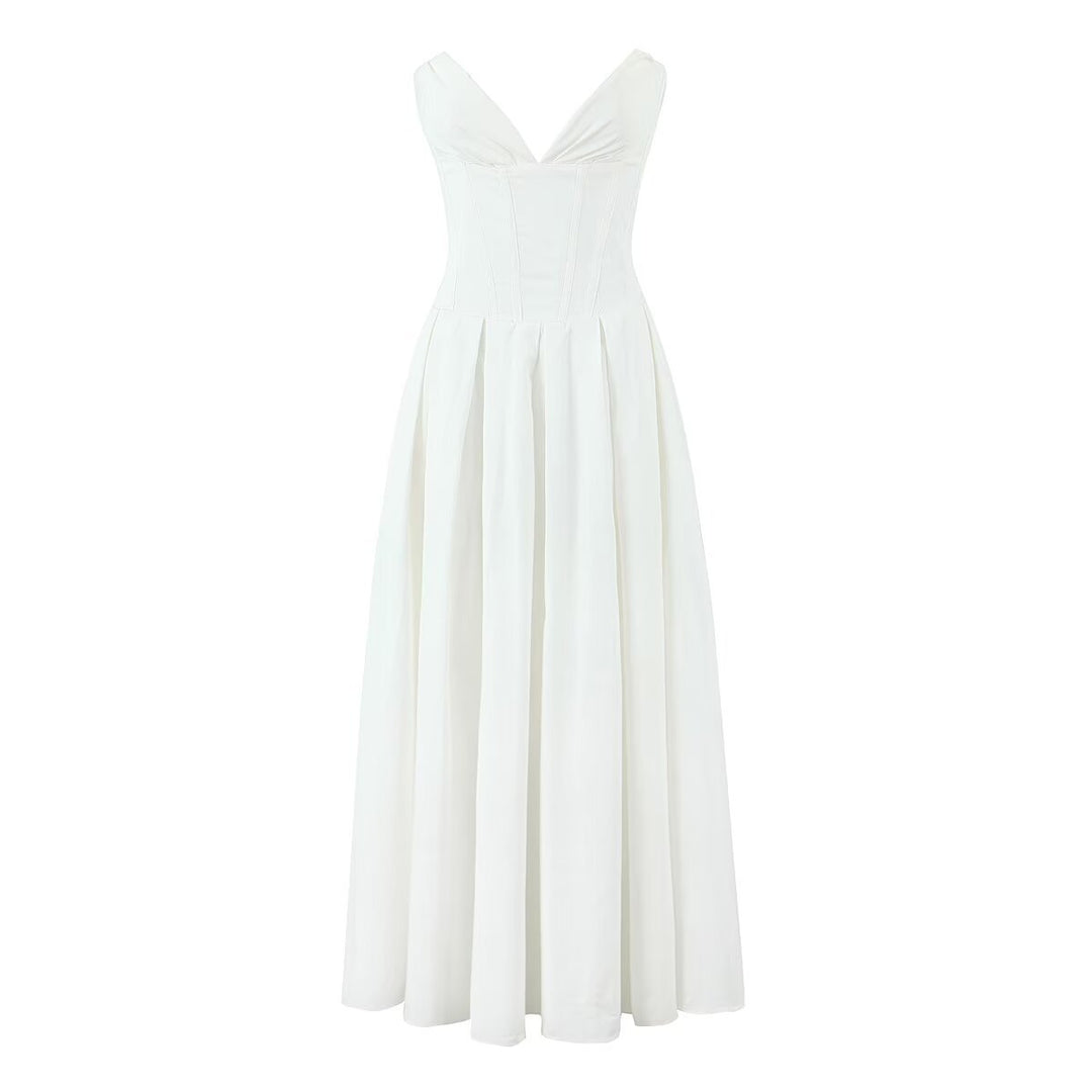 Damen Abendkleid mit herzförmigem Ausschnitt und fließendem Rock Drune