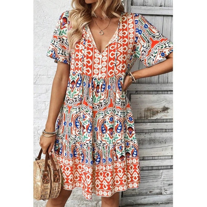 Damen Boho Kleid Drune