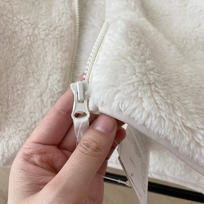 Damen Kuschelige Fleecejacke mit hohem Kragen und seitlichem Reißverschluss Drune