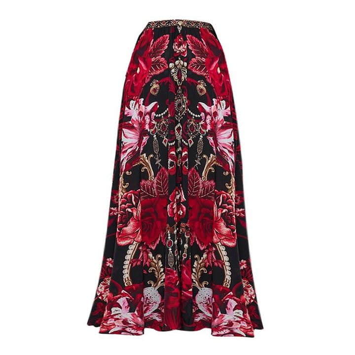 Damen Badeanzug mit raffinierten Rüschenträgern und opulentem Blumendesign Drune