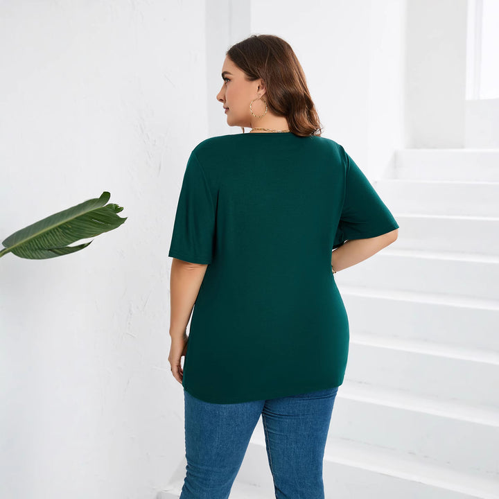 Damen Blusenshirt mit eleganter Lochstickerei und weit geschnittenen Ärmeln Drune