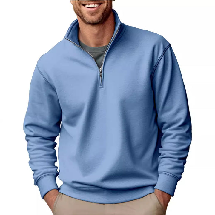 Herren nan Halbzip-Sweatshirt mit Stehkragen und weichem Fleece-Innenfutter Drune