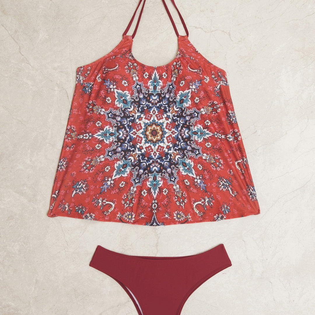 Damen Tankini-Set mit modischem Muster und lässigem Schnitt Drune