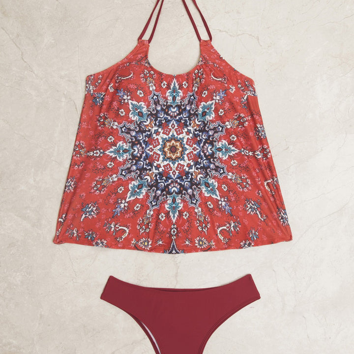 Damen Tankini-Set mit modischem Muster und lässigem Schnitt Drune
